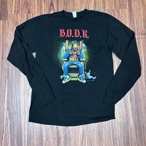 Snoop Dogg B.O.D.R. Long Sleeve T-Shirt Black Tultex 291 Sz M Rap Tee